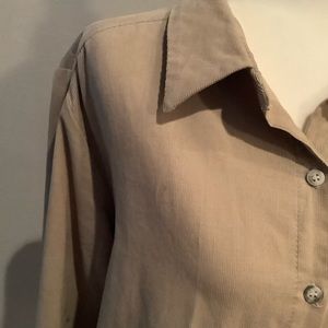 ZARA TRF Corduroy Cropped Button Up Shirt